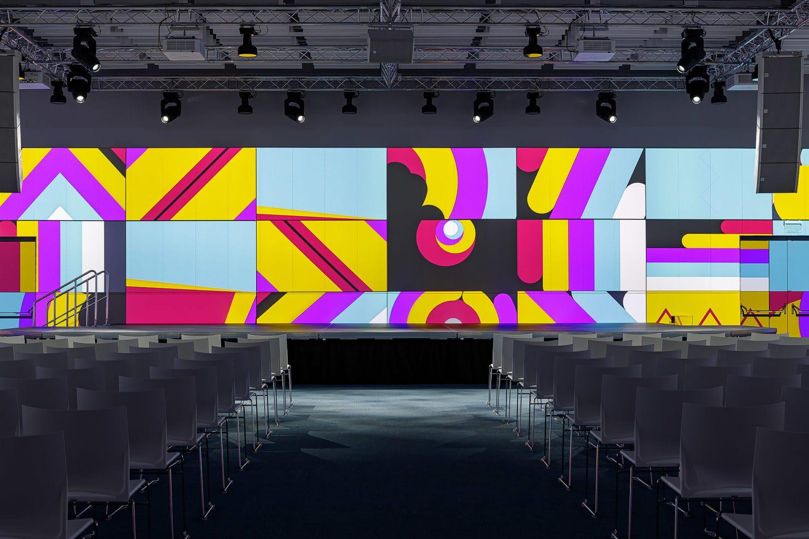An event venue boasting a 270-degree panoramic projection powered by a Screenberry media server