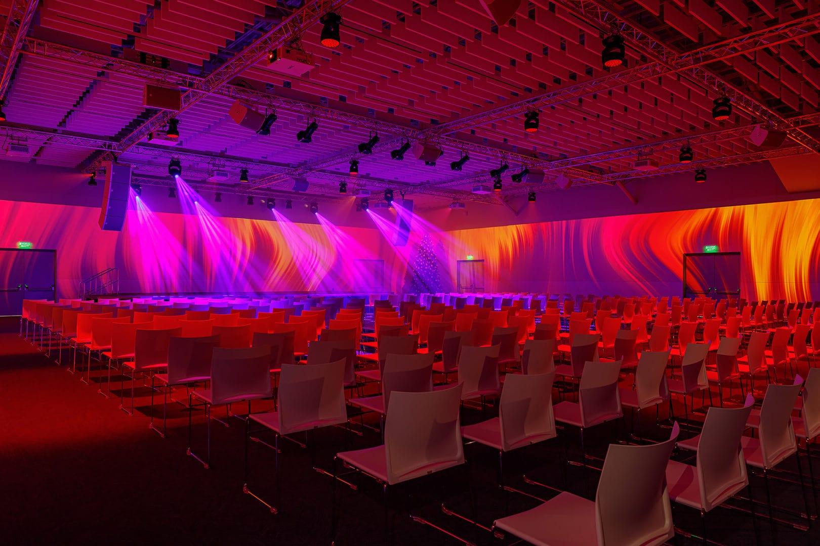  Barvy event hall boasting a 270-degree panoramic projection powered by a Screenberry media server