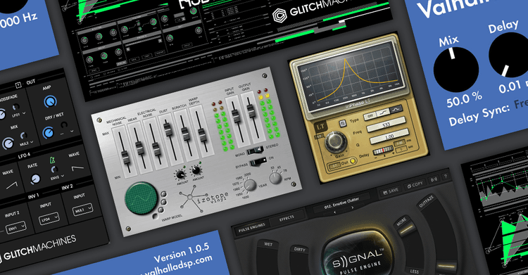 Array of audio devices with control knobs, representing Screenberry's capability to integrate with VST plugins