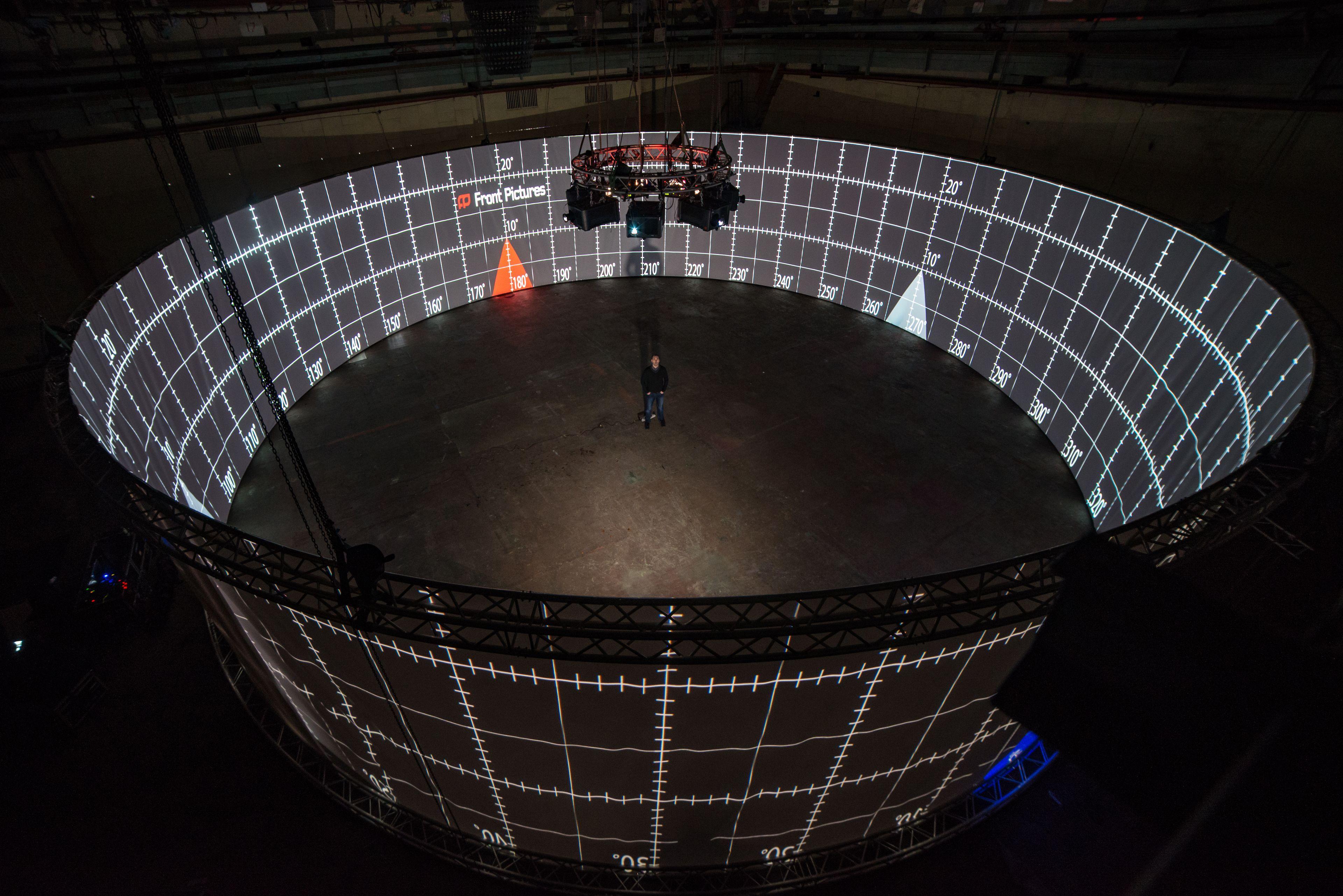 Screenberry-driven 360 circular panorama projection screen at 1+1 TV channel's virtual production film set