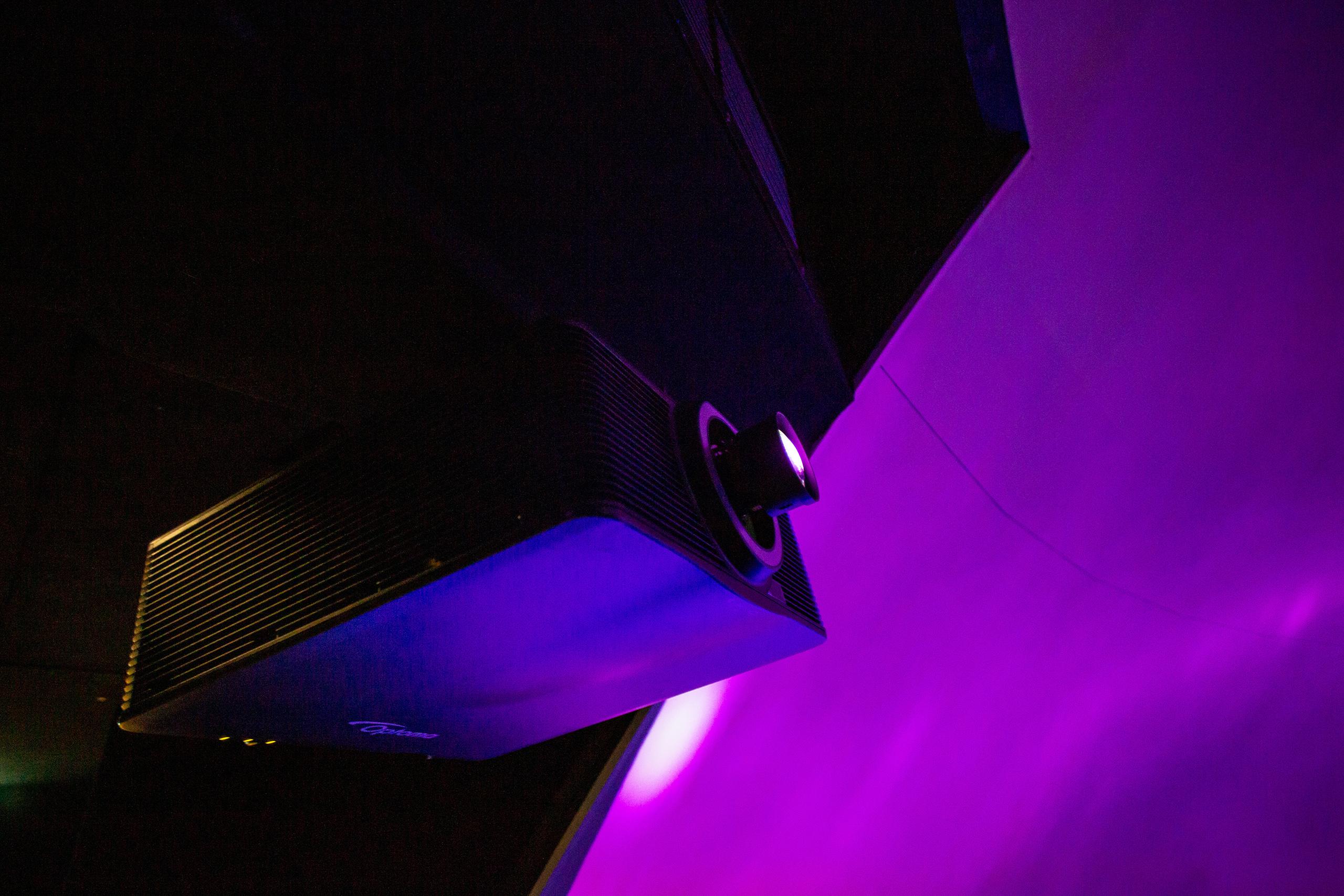 An Optoma projector is installed at the Space Dome of Jodrell Bank's First Light Pavilion.