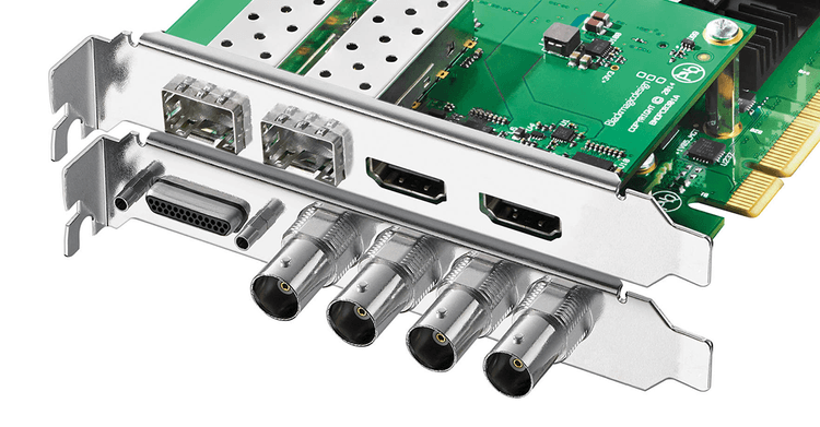 Close-up of capture card connectors, indicating Screenberry's compatibility with leading capture card brands for efficient video input