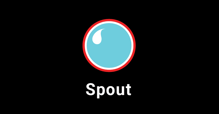 Spout logo, representing Screenberry's integration with Spout technology for seamless texture sharing for live production, visualization, and more