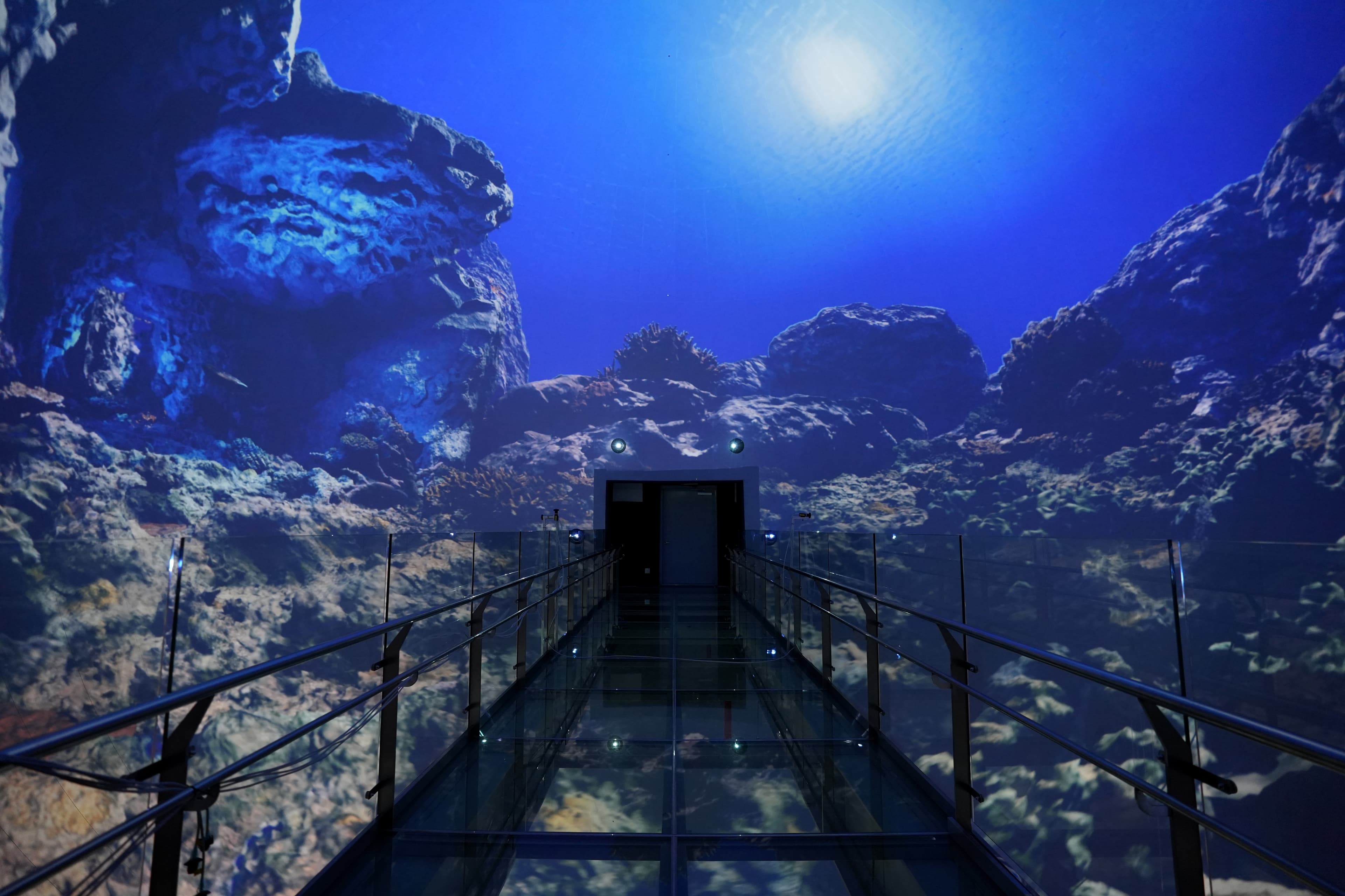 Screenberry-driven projection at the full sphere theater at the Yeosu Marine Meteorological Science Museum