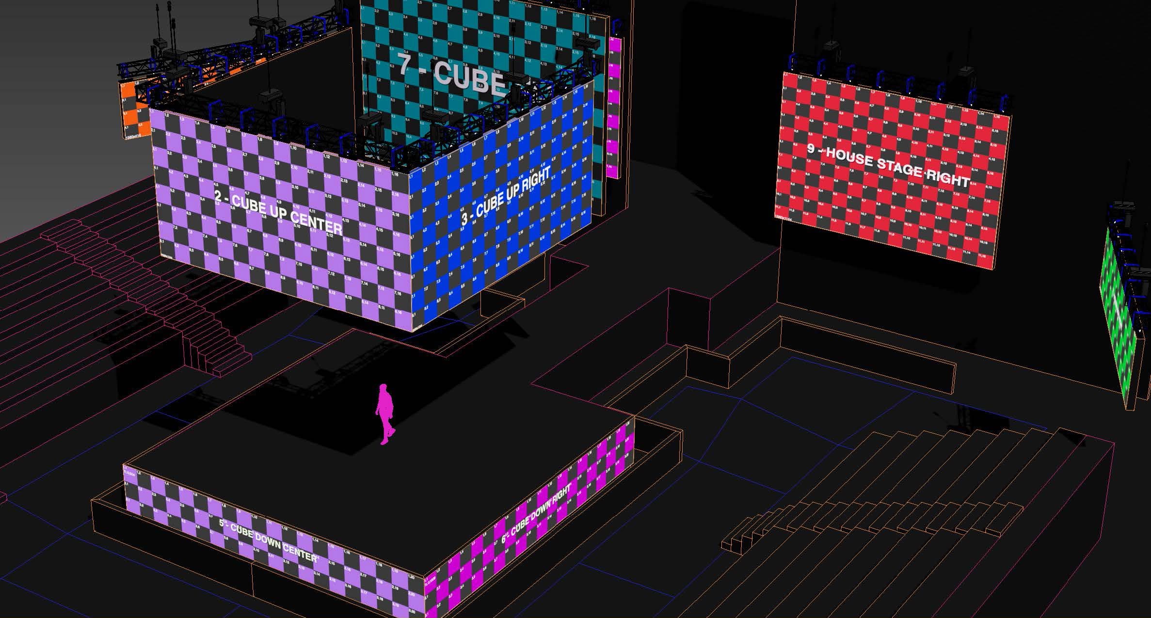 Stage pixel map at the Luxembourg Song Contest 2025.