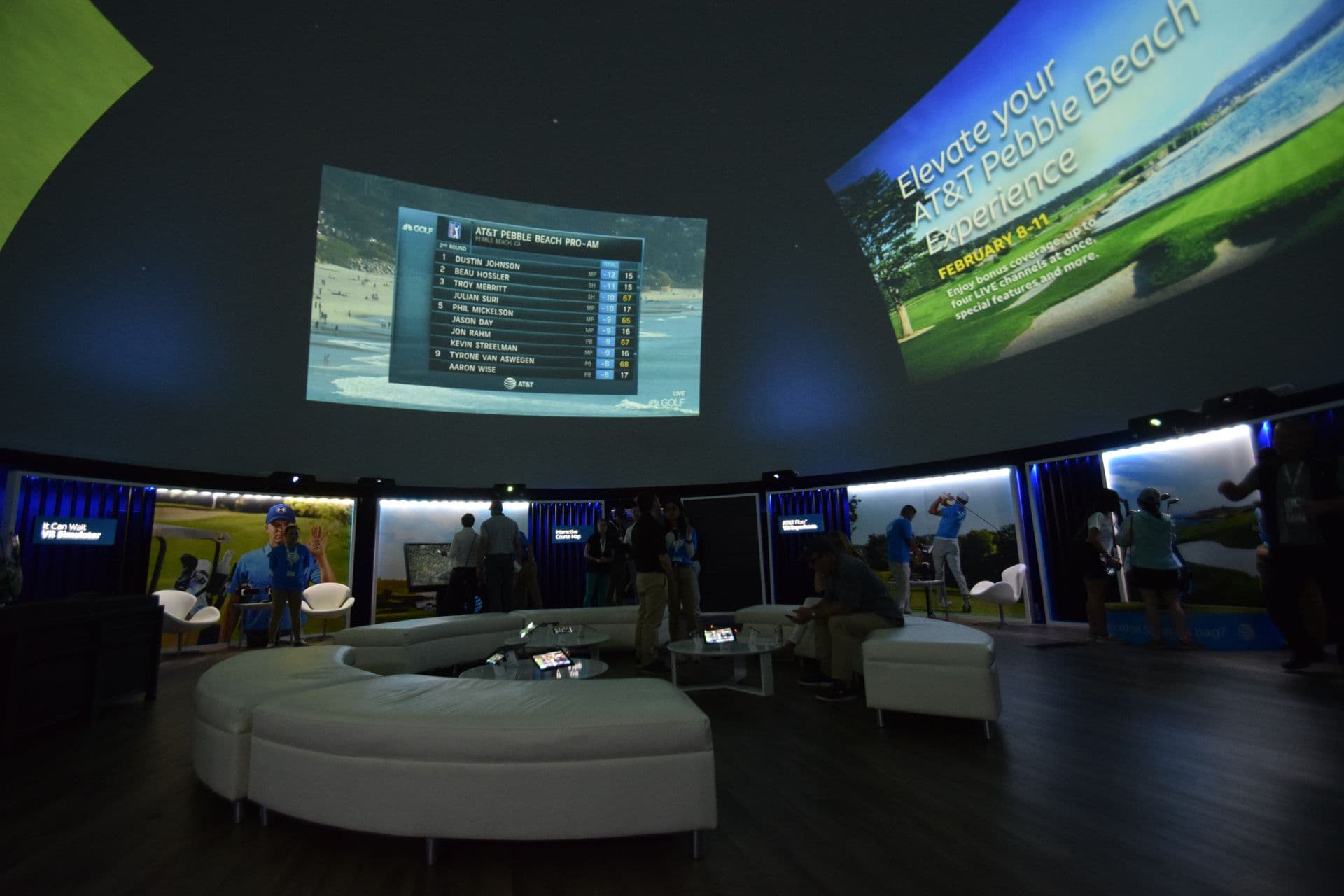 Dome projection inside a mobile dome theater