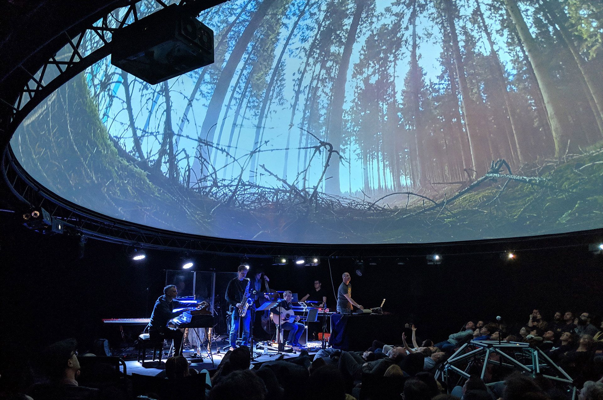 Live performance in a dome theater